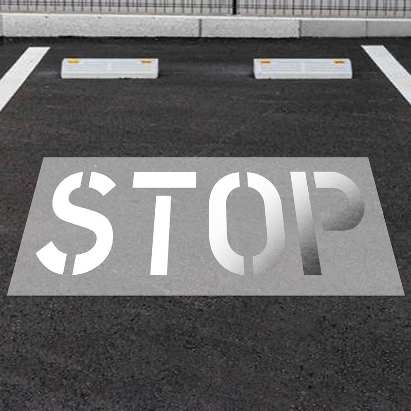 CODOHI Stop Stencil, 24" Tall Letters for Pavement – Foldable Silicone Reusable Stencil for Asphalt & Concrete – 32"x82" Outer Size, 1mm Thickness – Ideal for Painting Stop Signs & Pavement Lines - Image 1